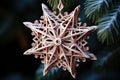 Snowflake showcase exquisite design in a single ornament, christmas background, AI Generated