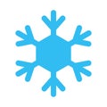 Snowflake sign. Blue Snowflake icon isolated on white background. Snow flake silhouette. Symbol of snow, holiday, cold