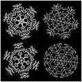 Snowflake silhouette icon, symbol, design. Winter, christmas vector illustration isolated on the black background. Royalty Free Stock Photo