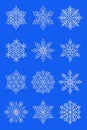 Snowflake silhouette papercut. Vector collection templates.Flat style. Design elements