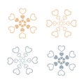 Set Snowflakes vector graphics on a white background cut out six rays. Vectors Isolated illustration Royalty Free Stock Photo