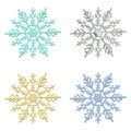 Snowflake silver ornament winter snow background gold yellow