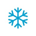 Snowflake simple blue color icon
