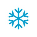 Snowflake simple blue color icon