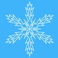 Snowflake, simple icon symbol of winter. Star snowflake spark, mandala vector Royalty Free Stock Photo