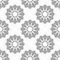 Snowflake simple seamless pattern. Black snow on white background. Abstract wallpaper, wrapping decoration. Symbol Royalty Free Stock Photo