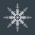 Snowflake snowfall icon, White snow crystal on transparent background vector illustration, Winter Christmas element Royalty Free Stock Photo