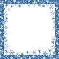 Snowflake Square Frame. Beautiful Winter Holiday Background. Christmas Greeting Card Template. Free Space for Your Text. Vector