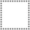 Snowflake square frame. Winter snowflake round border.