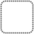 Snowflake square frame. Winter snowflake round border.