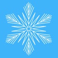 Snowflake star, symmetrical icon symbol of winter. Star snowflake, vector Royalty Free Stock Photo