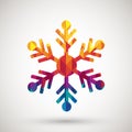 Snowflake symbol with colorful diamond