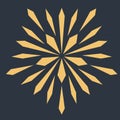 Snowflake symmetrical mandala, single star flower icon, vector illustration for decorative design