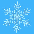Snowflake, symmetrical icon symbol of winter and christmas. Star snowflake