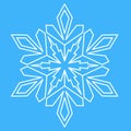 Snowflake, symmetrical icon symbol of winter and christmas