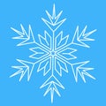 Snowflake, symmetrical icon symbol of winter and christmas. Star snowflake, vector