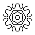 Snowflake Thin Line Icon Isolated