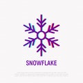 Snowflake thin line icon. Vector illustration