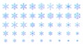 Snowflake simple color line icons snow vector set Royalty Free Stock Photo