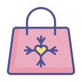 Snowflake tote Isolated Vector icon that can be easily modified or edited