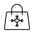 Snowflake tote Isolated Vector icon that can be easily modified or edited