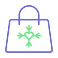 Snowflake tote Isolated Vector icon that can be easily modified or edited