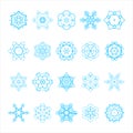 Snowflake vector christmas and new year decorative elements set Royalty Free Stock Photo