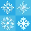 Snowflake vector icon background set blue color Royalty Free Stock Photo