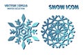 Snowflake vector icon set. Christmas and winter snow flake element collection. Isolated flat new year holiday decoration illustrat Royalty Free Stock Photo