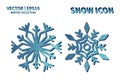 Snowflake vector icon set. Christmas and winter snow flake element collection. Isolated flat new year holiday decoration illustrat Royalty Free Stock Photo