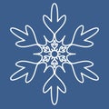 Snowflake vector illustration, symbol icon symmetrical mandala snowflake Royalty Free Stock Photo