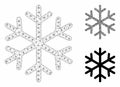 Snowflake Vector Mesh 2D Model and Triangle Mosaic Icon Royalty Free Stock Photo