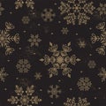 Snowflake vector seamless pattern weather traditional winter december wrapping paper christmas background. Royalty Free Stock Photo