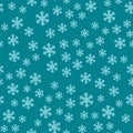 Snowflake vector seamless pattern weather traditional winter december wrapping paper christmas background. Royalty Free Stock Photo