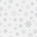 Snowflake vector seamless pattern weather traditional winter december wrapping paper christmas background. Royalty Free Stock Photo