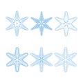 Snowflake vector set isolated on white background. Royalty Free Stock Photo