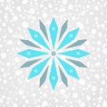 Snowflake vector symbol. Merry Christmas & Happy New Year illustration. Winter holiday snow pattern Royalty Free Stock Photo