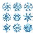 Snowflake Vectors. Isolation by background. Royalty Free Stock Photo