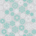 Snowflake winter Christmas seamless green and white pattern Royalty Free Stock Photo