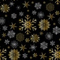 Snowflake winter design season december snow celebration ornament vector illustration seamless pattern background Royalty Free Stock Photo