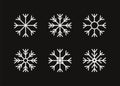 Snowflake winter icon set. Six white snowflakes. Merry Christmas. Happy New Year decoration sign symbol. Xmas paper craft. Snow Royalty Free Stock Photo