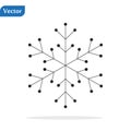 Snowflake winter set of black isolated nine icon silhouette on white background vector illustration Royalty Free Stock Photo