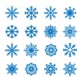 Snowflake winter set collection isolated on white background. Vector and illustration. Royalty Free Stock Photo