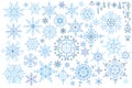 Snowflake winter set.Vector doodles