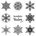 Snowflake winter set vector Royalty Free Stock Photo