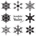 Snowflake winter set vector Royalty Free Stock Photo
