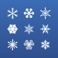 Snowflake winter set. Vector Royalty Free Stock Photo