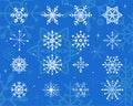 Decorative Ornate Snowflakes Christmas Set Royalty Free Stock Photo