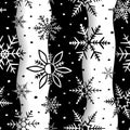 Snowflakes background. Snowflake seamless pattern. Winter design for prints. Repetition hand drawn snow printed. Snowflake patern. Royalty Free Stock Photo