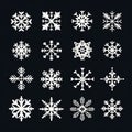 Bold Character Designs: Large Snowflake Vector Icon Set Royalty Free Stock Photo